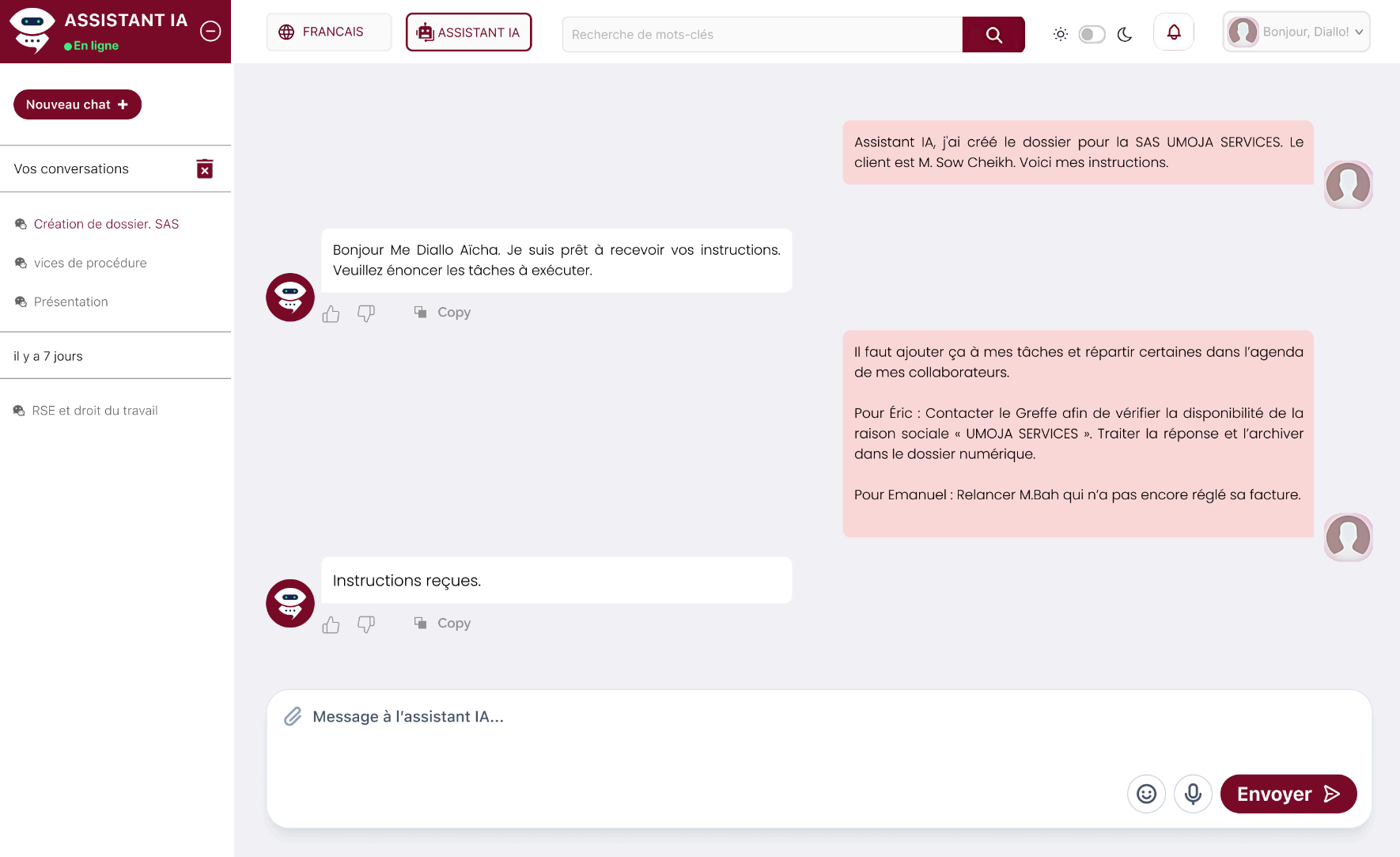 Assistance IA avocat